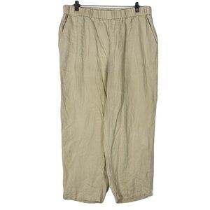 Nwot Quince Beige European Linen Pants L Beachy Vacay Quality Staple Luxury